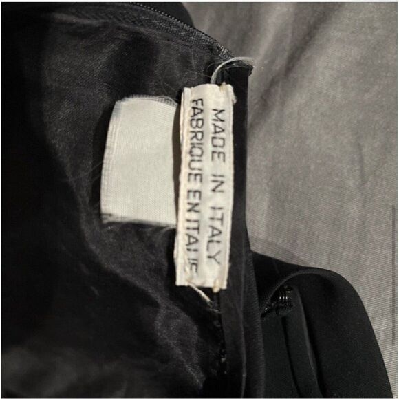 Valentino Boutique Vintage Authentic Solid Black Long Sleeve MIDI Dress 4 Small - Picture 6 of 8
